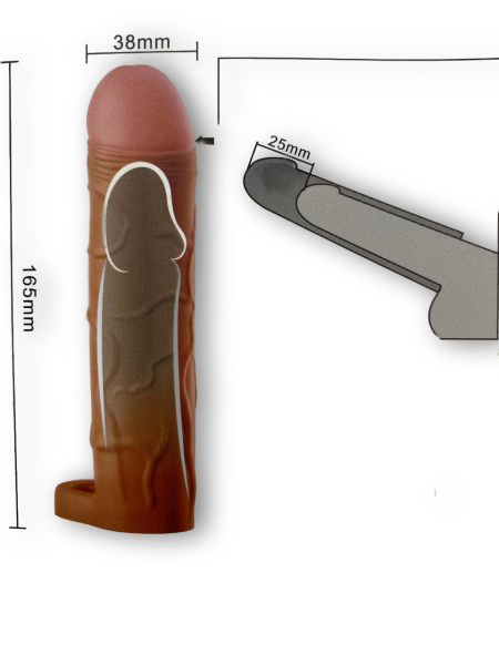 Насадка "Pretty Love" Bunion телесная с кольцом для мошонки удлинение на 25 мм - Фотография №6