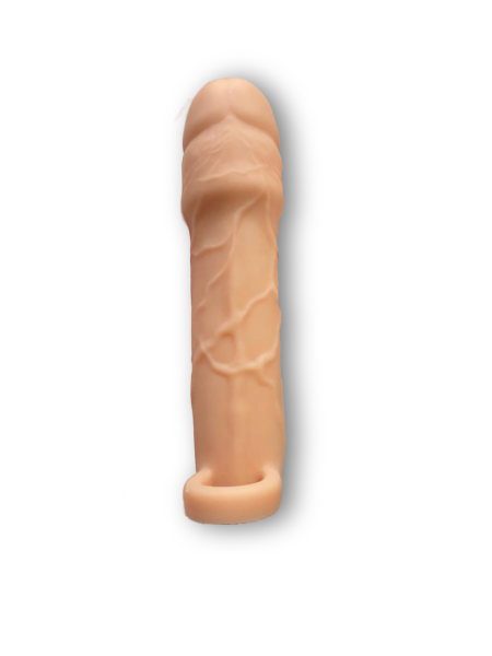 Насадка "Pretty Love" Hani телесная с подхватом на мошонку удлиннение на 50 мм - Фотография №2