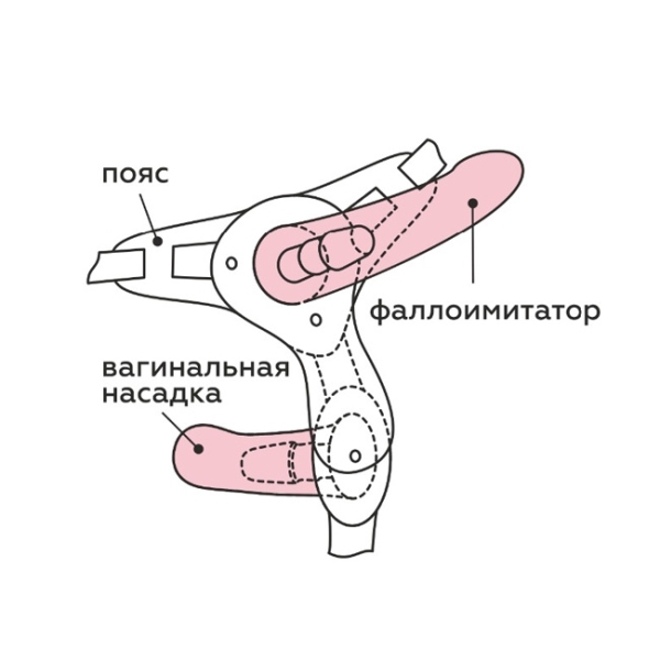 Страпон с тремя насадками "Best select" 6 дюймов - Фотография №7