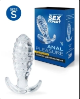 Пробка "Sex Expert" прозраяная для ношения с пупырышками - Фотография №3