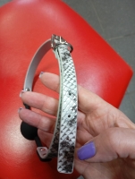 Кляп черный силикон не дышащий ремешок с узором под змею - Фотография №3