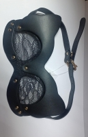 Маска кошечки Маска кошечки на глаза черная с кружевной сеточкой - Фотография №2