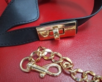 Ошейник с поводком черный с красным бантом - Фотография №5