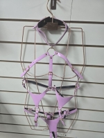 Портупея на все тело "Розовый закат" нежно-розовая женская - Фотография №1