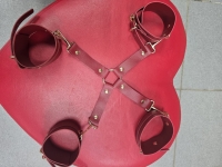 Фиксация крестовая оковы и поножи с золотой фурнитурой "Бордо" - Фотография №1