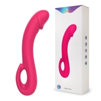 Вибратор "I-moon" розовый с загнутой головкой и ручкой кольцом - Фотография №5