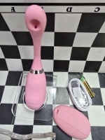 Вибро яичко вагинальное анатомичное "Мышка" с клиторальным подвижным хвостиком - Фотография №1