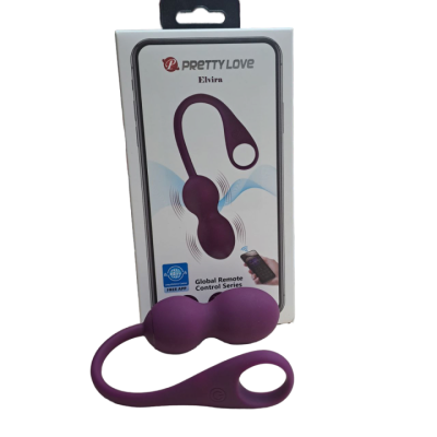 Вагинальные шарики "Pretty Love" Elvira фиолетовые двойные с вибро Интим Хаус