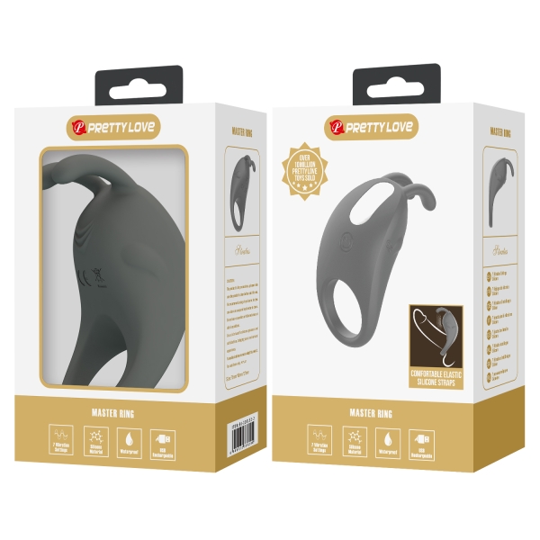 Виброкольцо с клиторальным стимулятором Master ring "Pretty Love" - Фотография №2