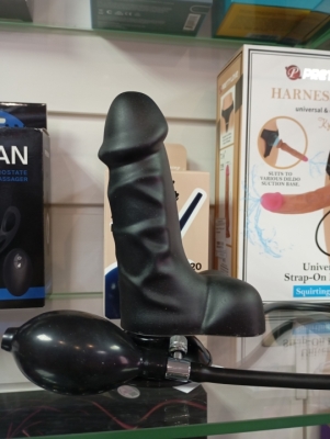 Фаллоимитатор черный маленький с увеличением объема Интим Хаус