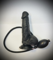 Фаллоимитатор черный с венками с увеличением объема - Фотография №1