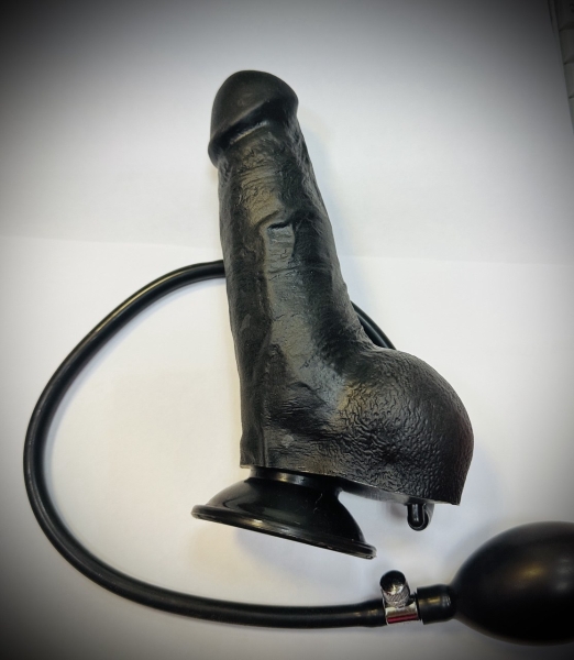 Фаллоимитатор черный с венками с увеличением объема - Фотография №2