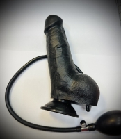 Фаллоимитатор черный с венками с увеличением объема - Фотография №2