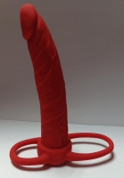 Насадка "Toyfa" красная с петлями крепления для двойного проникновения - Фотография №3