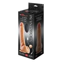 Вибратор с мошонкой мягкий реалистичный "Neoskin" с  беспроводным пультом Интим Хаус