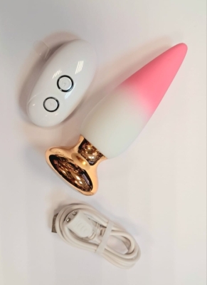 Пробка "I- Moon" перезаряжаемая бело- розовое амбре на д\у Интим Хаус