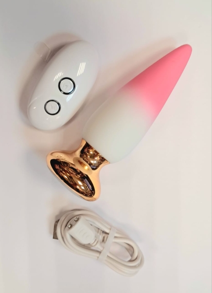 Пробка "I- Moon" перезаряжаемая бело- розовое амбре на д\у - Фотография №1