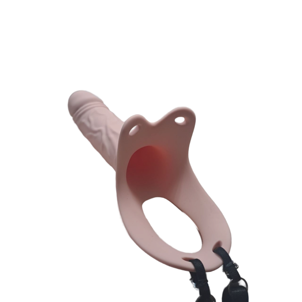 Фаллопротез на ремнях "I-Moon" перезаряжаемый телесный с вибрацией на д\у - Фотография №2