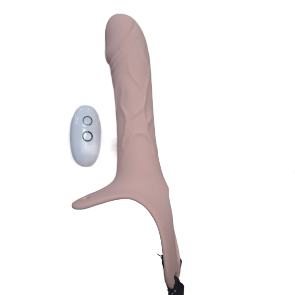 Фаллопротез на ремнях "I-Moon" перезаряжаемый телесный с вибрацией на д\у - Фотография №3