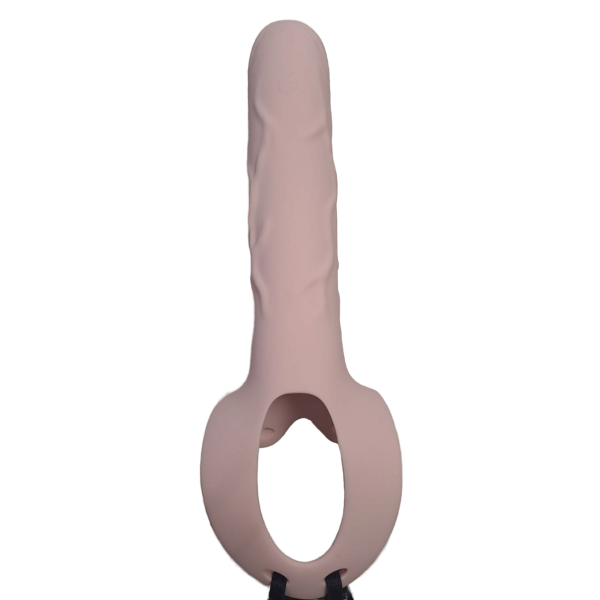 Фаллопротез на ремнях "I-Moon" перезаряжаемый телесный с вибрацией на д\у - Фотография №4
