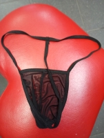 Трусики мужские черные стринги из микросетки - Фотография №1