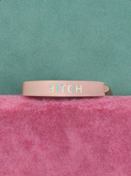 Чокер "Интимхаус" розовая полоска BITCH - Фотография №1