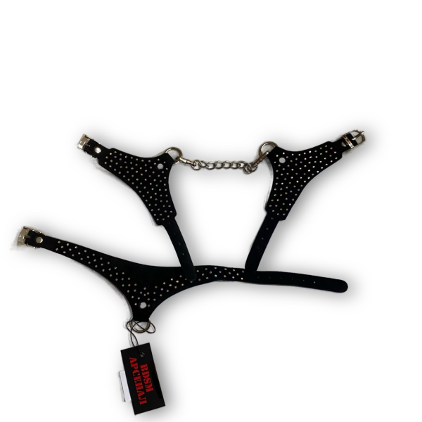 Набор "BDSM Arsenal" ошейник и наручники со стразами - Фотография №1