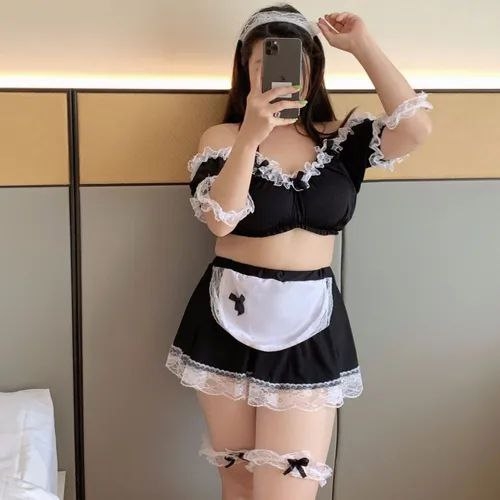 Костюм Скромной горничной топ, юбка с фартуком и ободок - Фотография №2