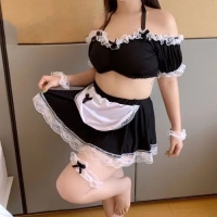 Костюм Скромной горничной топ, юбка с фартуком и ободок - Фотография №4