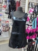 Платье виниловое короткое Bue-black с синим отливом Интим Хаус