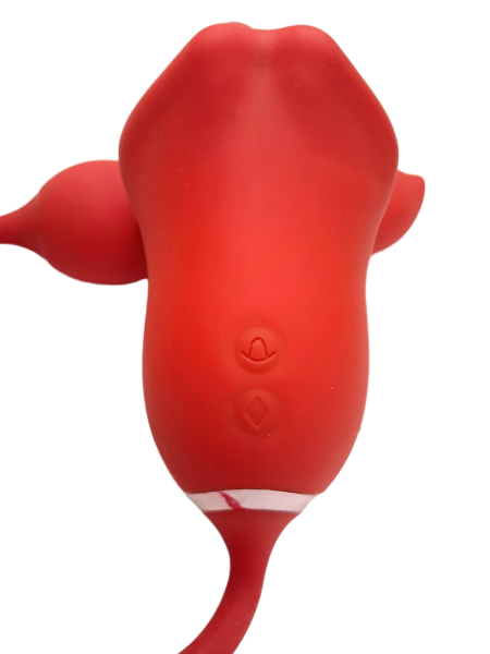 Вибратор в виде розы с язычком и отростком - Фотография №3