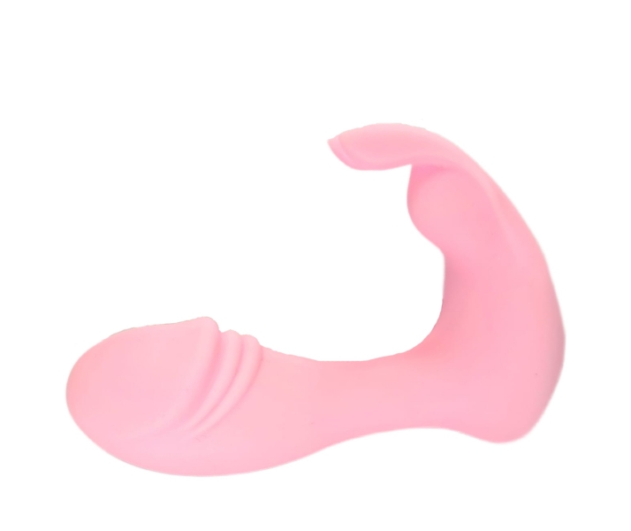 Вибратор розовый с клиторальным стимулятором-кролликом - Фотография №1