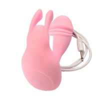 Вибратор розовый с клиторальным стимулятором-кролликом - Фотография №2
