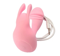 Вибратор розовый с клиторальным стимулятором-кролликом - Фотография №2