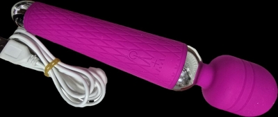 Вибратор фиолетовый аналог Хитачи двусторнний Интим Хаус