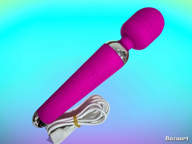 Вибратор фиолетовый аналог Хитачи двусторнний - Фотография №4