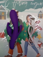 Вибратор фиолетовый с тройной стимуляцией Интим Хаус