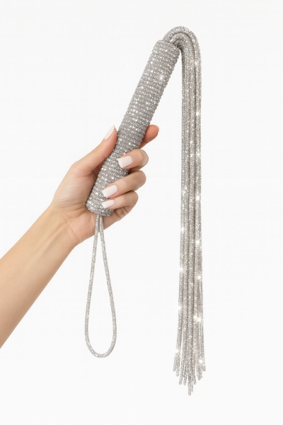 Плеть "BDSM Арсенал" полностью из страз - Фотография №2