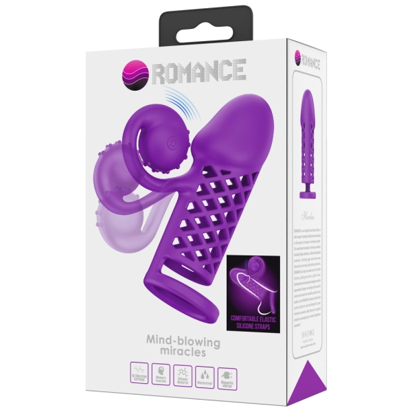 Насадка "Romance" фиолетовая с клиторальным вибратором - Фотография №2