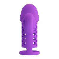 Насадка "Romance" фиолетовая с клиторальным вибратором - Фотография №4