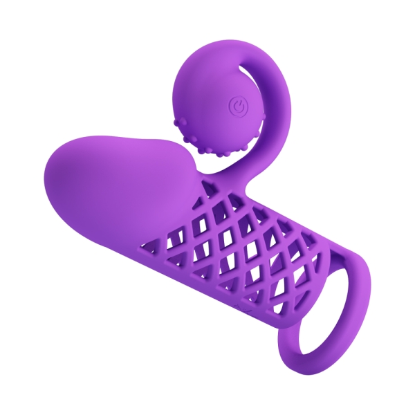 Насадка "Romance" фиолетовая с клиторальным вибратором - Фотография №6