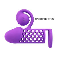 Насадка "Romance" фиолетовая с клиторальным вибратором - Фотография №7