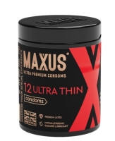 Презервативы  ультратонкие "Maxus"  Ultra Thin X-Edition 12 шт в черной банке - Фотография №1
