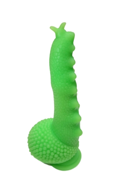 Вибратор Гусеница с пупырышками и усиками изумрудная на дистанционном пульте - Фотография №2