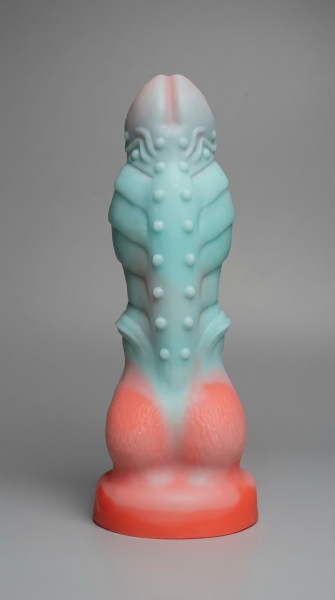 Вибратор фантазийный на д\у персиково- голубой - Фотография №3