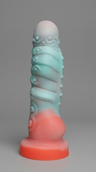 Вибратор фантазийный на д\у персиково- голубой - Фотография №4