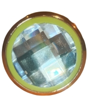 Пробка желтая рельефная 3 звена с кристаллом Интим Хаус