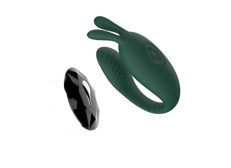 Вибратор "Joy" скрепка для пар зеленый на д.у пульте - Фотография №1