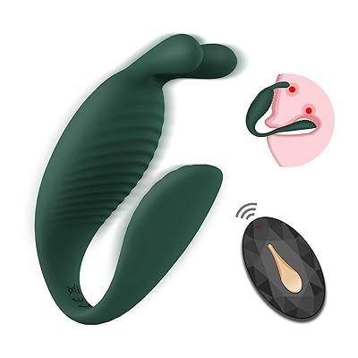 Вибратор "Joy" скрепка для пар зеленый на д.у пульте - Фотография №2