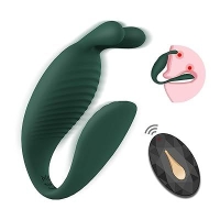 Вибратор "Joy" скрепка для пар зеленый на д.у пульте - Фотография №2